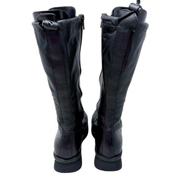 Vintage Y2K Nine West Black Leather Square Toe Platform Boots Women's Size 8 - Picture 4 of 9